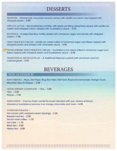 Jalapeno's Menu Desserts & Beverages