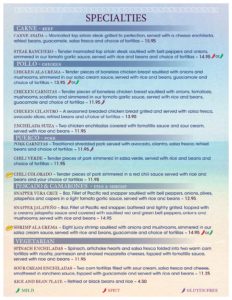 Jalapeno's Menu Specialties